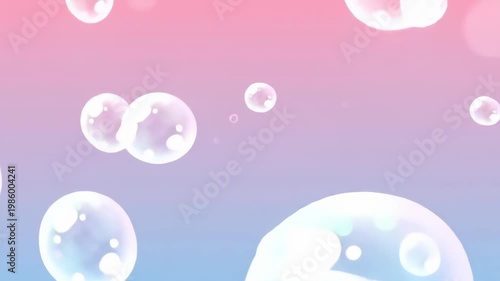 Pastel bubble dreamscape with floating ethereal spheres on soft color gradients background