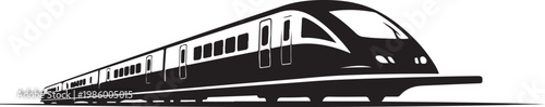 Modern train, high-speed rail, transportation icon, vector illustration