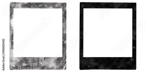 black and white photo frame with distressed texture 