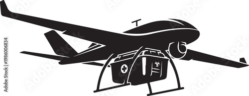 Drone, black drone, aerial vehicle, vector drone, unmanned aircraft