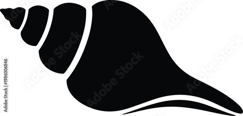 Silhouette of a spiral seashell for marine beach ocean vector design