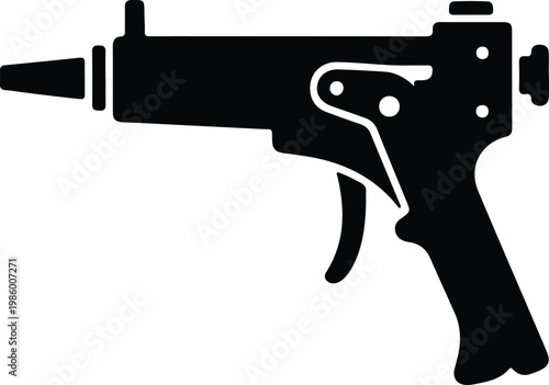 Silhouette of automatic submachine gun weapon for security vector design