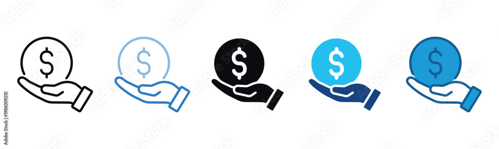 Fototapeta premium Finance Icon Set Multiple Style Of