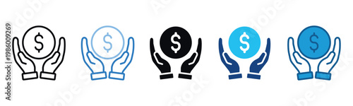 Savings Icon Set Multiple Style Of