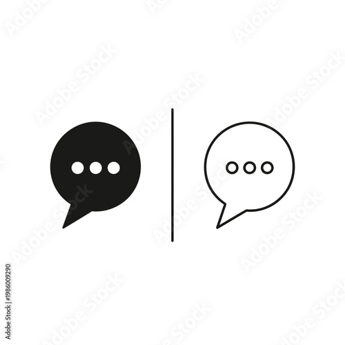 Chat message icon with three dots indicating typing or pending response in an online conversation speech bubble instant messaging social media