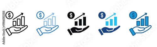 Increase Revenue Icon Set Multiple Style Of