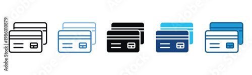 Credit Card Icon Set Multiple Style Of