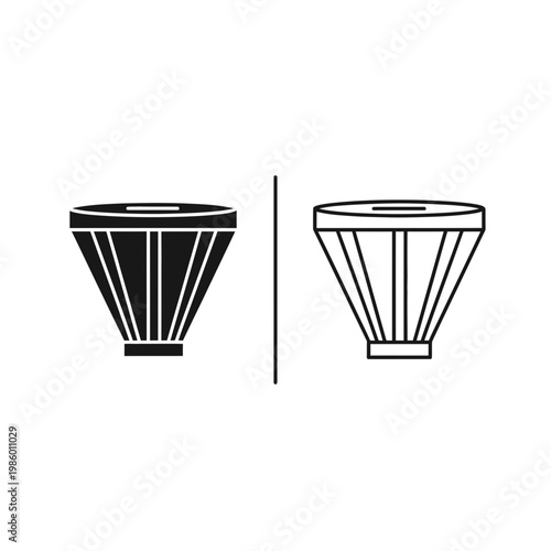 Tablas musical percussion instrument icon set in solid and outline style with percussion instrument traditional illustration cultural performance