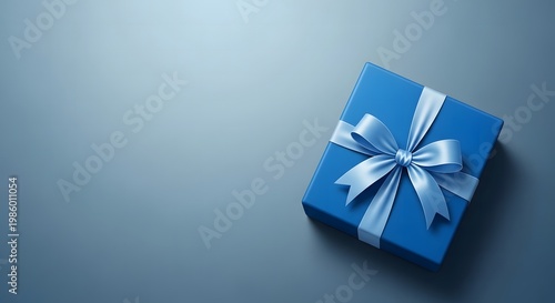 Father's day gift beautiful blue present with ribbon for dad's special day