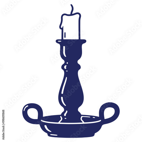 Elegant candle holder with dripping wax and a soft gentle light in a minimalist design