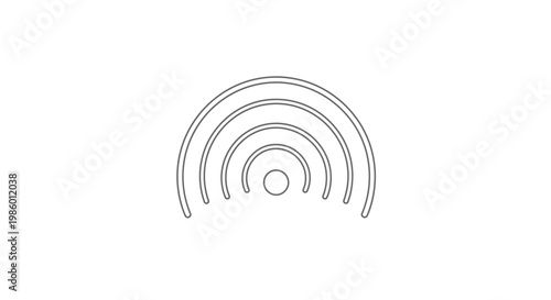 Simple Wi-Fi signal or wireless network icon on an isolated white background, symbolizing internet connectivity and technology.