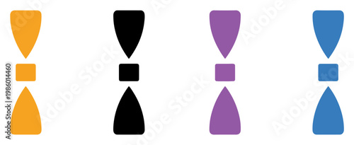 bow tie fashion accessory icon set