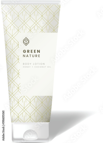 Blank plastic squeeze tubes for cream and lotion packaging vector