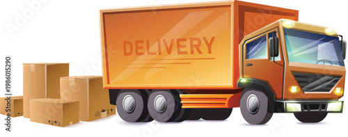 Express delivery truck icon for logistics company and transportation service vector