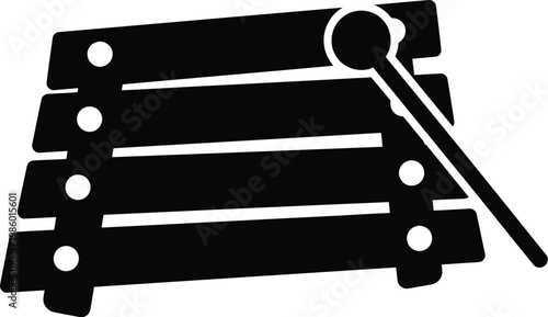 Black and white illustration of a wooden folding chair in a collapsed state