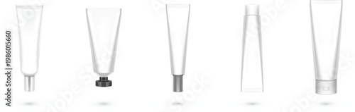 Realistic skincare container template for beauty gel and ointment vector