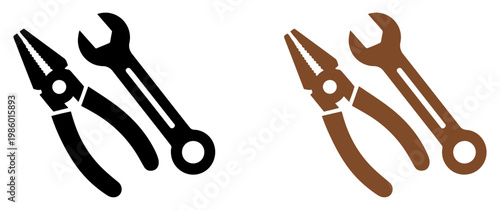 repair tools icon set wrench pliers screwdriver