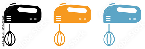 kitchen mixer icon appliance food mixing