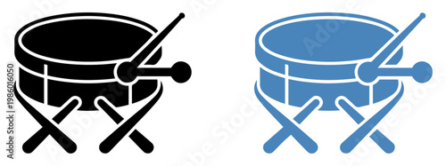 drum icon set percussion music symbol
