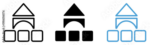 building toy icon geometric construction set