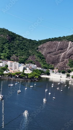 Urca Beach In Rio De Janeiro In Brazil. Beauty In Nature Scene. Downtown District. Guanabara Bay Skyline. Urca Beach In Rio De Janeiro In Brazil. Beautiful Cityscape. 