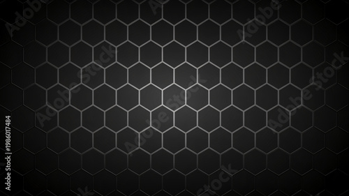 A dark background with a pattern of hexagons in a honeycomb design