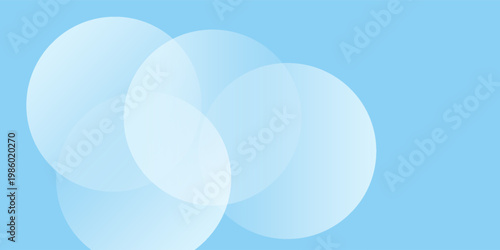 Latar belakang spanduk minimalis abstrak, pastel berwarna, biru dan putih gradasi. Gaya efek lingkaran seni sederhana geometris