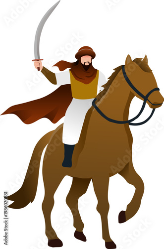 illustration of a horse and patriot of khalifah