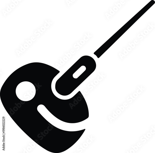 Silhouette of an artist palette and brush for painting and creativity vector design