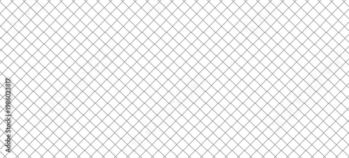 Net texture pattern on white background. Net texture pattern for backdrop and wallpaper. Realistic net pattern with black squares. Geometric background