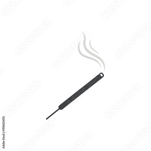 Cigarette with Burning End and Smoke