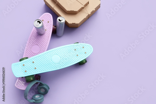Skateboards with headphones...