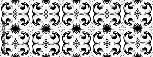 фотографія Modern symmetric black and white ornament for decorative wall art and home inter