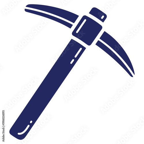 Illustration of a pickaxe tool icon on white background construction mining digging tool instrument for labor equipment