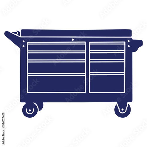 Organized blue tool chest with multiple drawers and wheels for professional mechanics and workshop enthusiasts delivering efficiency and organization