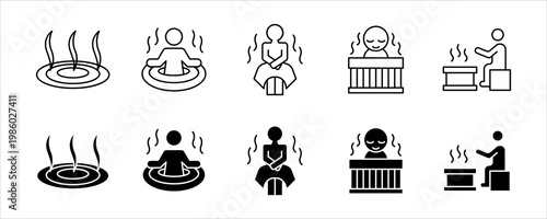 Sauna Steam Relax Wellness Spa Icon