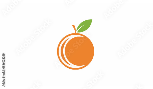 Orange fruit logo – modern citrus vector icon isolated on white