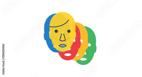 A colorful illustration of a face.