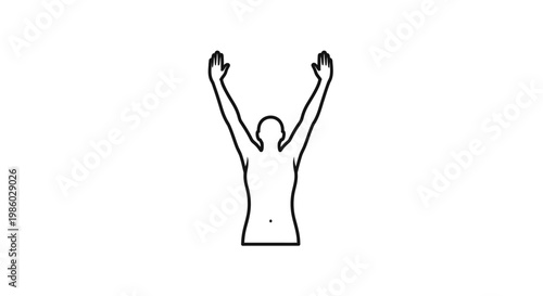 A person with raised arms in celebration.