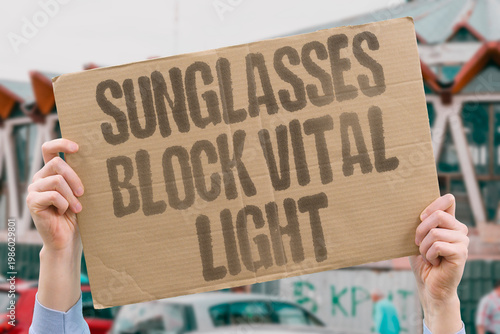 Canvas-taulu "Sunglasses Block Vital Light" Documented eye physiology studies show UV light entering the eye triggers essential hormonal and circadian signals daily