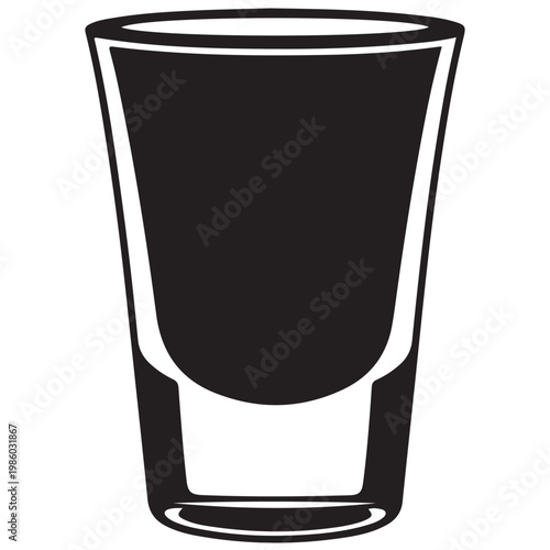 Shot glass icon vector illustration for bar menu and nightlife graphic design elements
