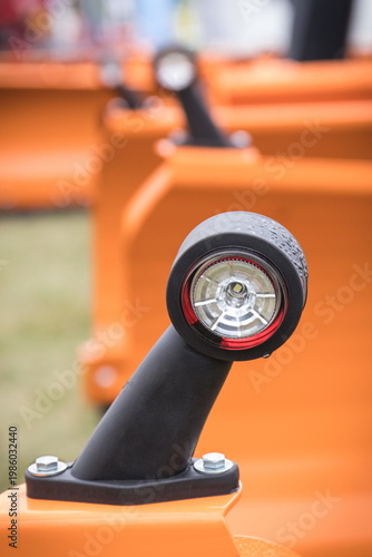 Warning white light of truck, tractor or other machine. Safety in transport