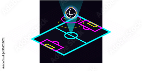 isometric soccer pitch and global stadium concept