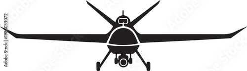 Drone, black drone icon, vector aircraft, flying robot, quadcopter silhouette