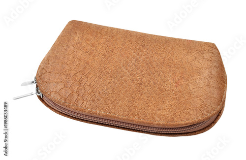 Snake-print cosmetic bag