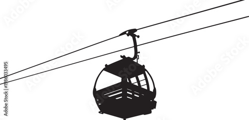 Cable car, gondola lift, aerial tramway, transportation icon, travel symbol