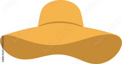 Yellow wide brimmed sun hat orange