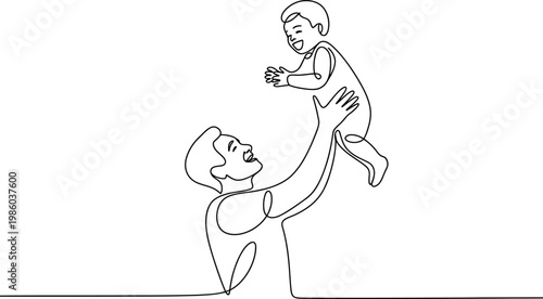 father playing with baby, happy family moment