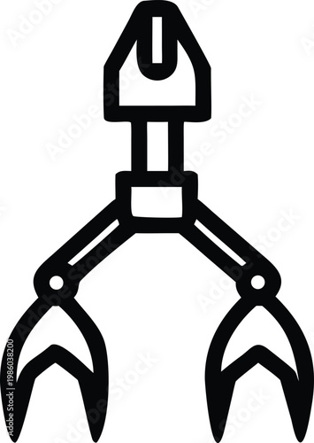Industrial robotic manipulator arm icon for automation and technology