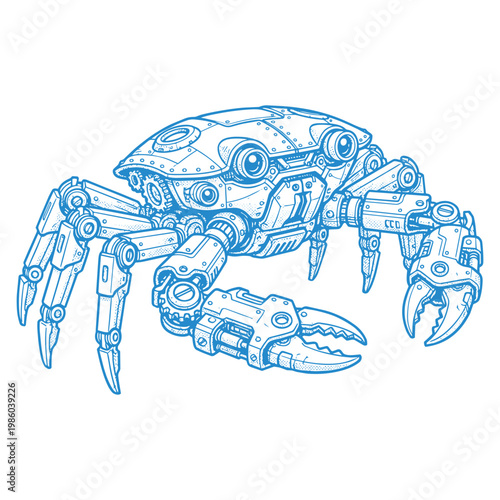 Robotic crab machine mechanical creature.